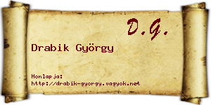 Drabik György névjegykártya